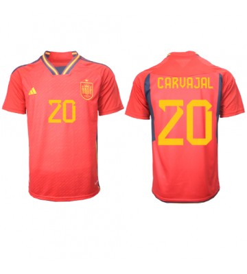 Spain Daniel Carvajal #20 Replica Home Stadium Shirt World Cup 2022 Short Sleeve
